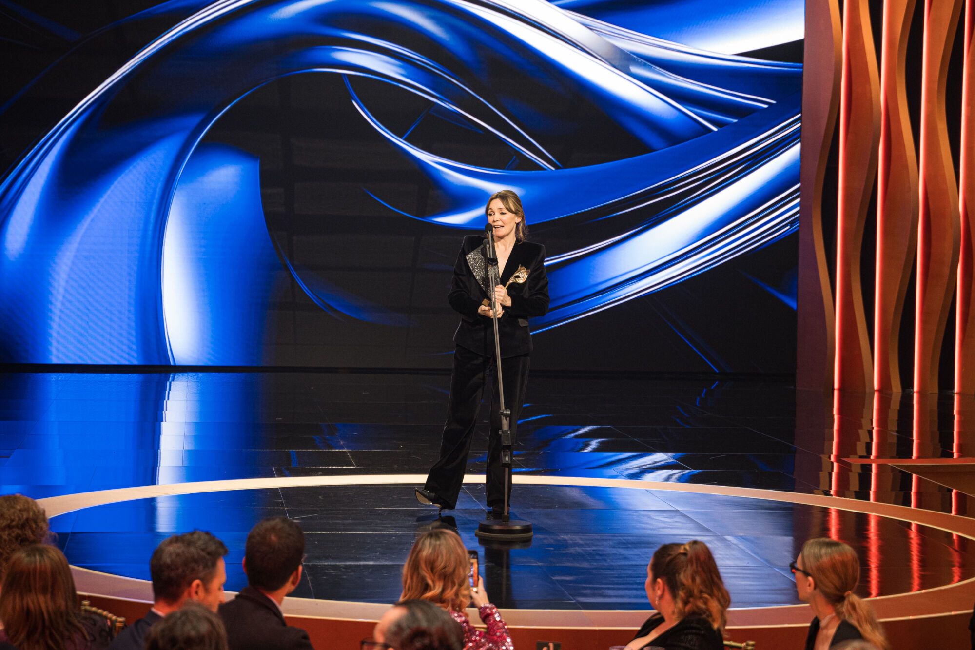 La actriz, Nagore Aramburu, durante la gala de entrega de los Premios Feroz 2026, en el Pazo da Cultura, a 24 de enero de 2026, en Pontevedra, Galicia (España). Los Premios Feroz son entregados de manera anual por la Asociación de Informadores Cinematográficos de España desde 2014, con el objetivo de destacar lo mejor de la producción audiovisual del año, tanto en cine como en televisión. 24 ENERO 2026 Elena Fernández / Europa Press 24/01/2026. Nagore Aramburu;Elena Fernández;