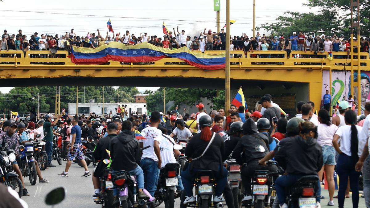 Protestas de la oposición venezolana tras las elecciones presidenciales.