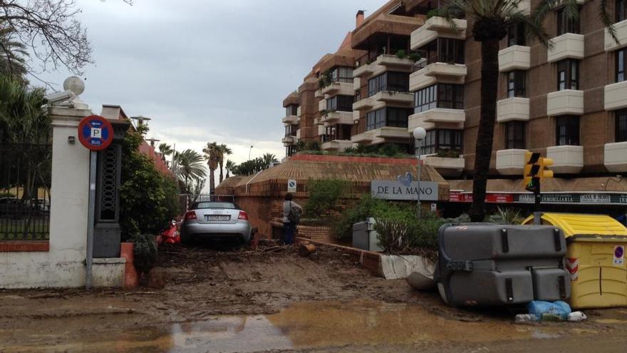 Una imagen de los efectos de la tromba de agua caída en 2017 en Málaga.