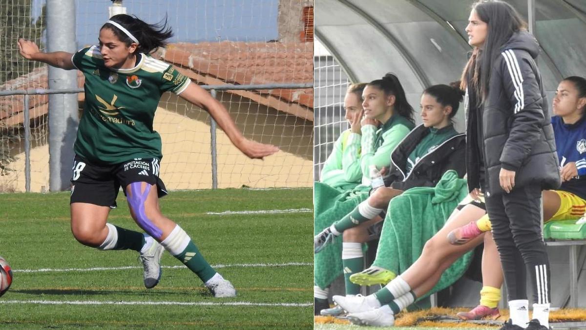 A la izquierda, como futbolista. A la derecha, como entrenadora.