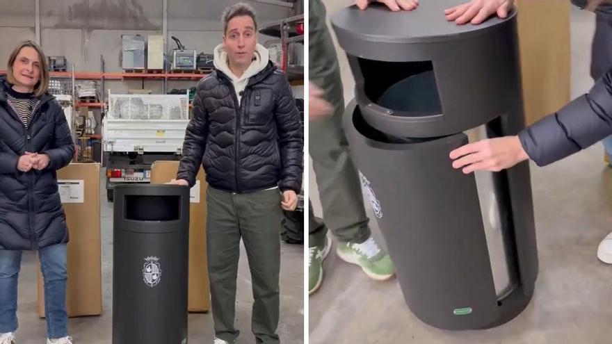 VÍDEO | Així són les noves papereres que s'instal·laran a Figueres: és un model que evita abocaments incívics