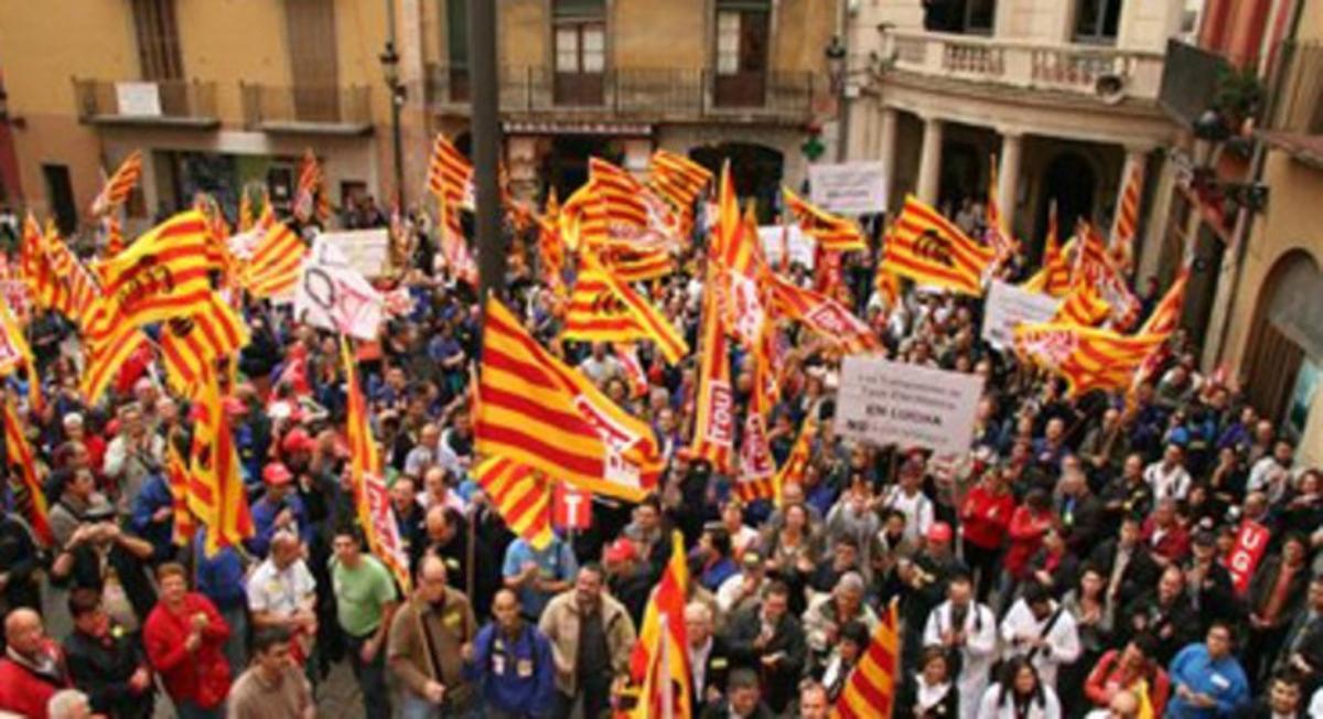 Aspecte de la concentració que ha tingut lloc a Berga, avui. Aspecte de la concentració que ha tingut lloc a Berga, avui.