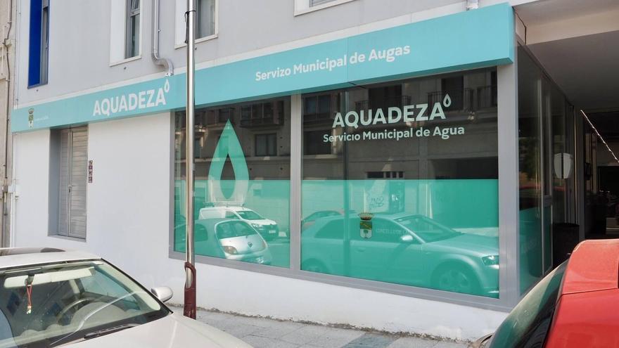 Exterior de la oficina de Aquadeza, ayer.