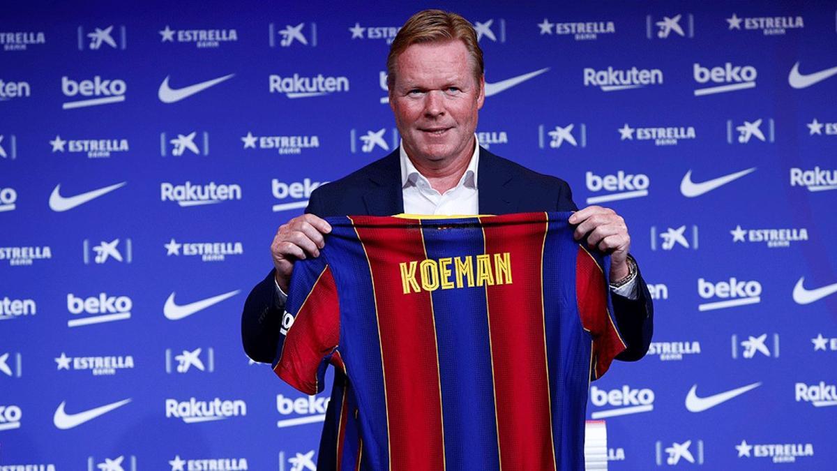 Ronald Koeman, durante su presentación como entrenador del Barça, el pasado 19 de agosto