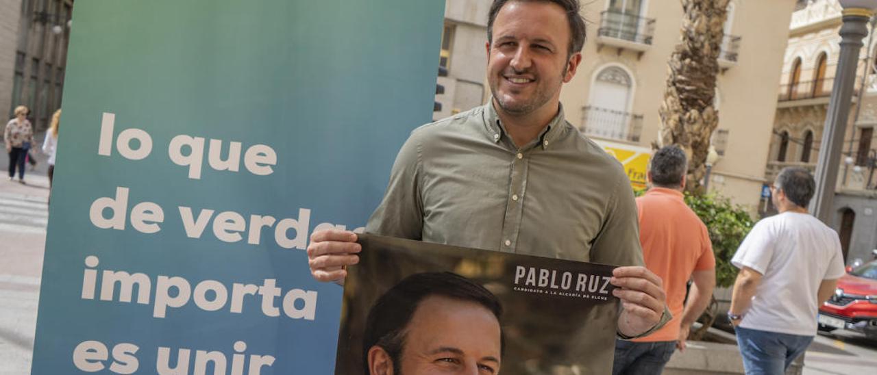 Pablo Ruz, ayer, durante la presentación de la imagen de la campaña electoral.