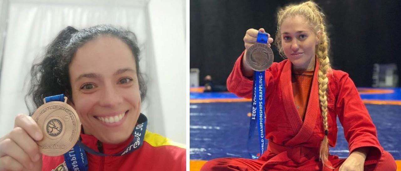 Claudia Fornés y Silvia Juaneda, con sus bronces en Belgrado