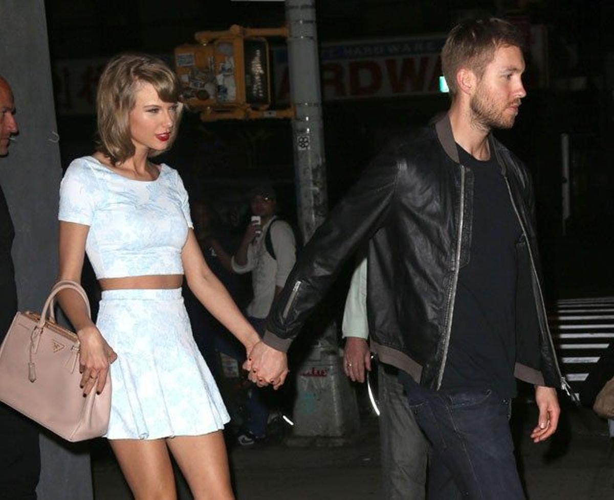 Taylor Swift y Calvin Harris, inseparables de camino al coche