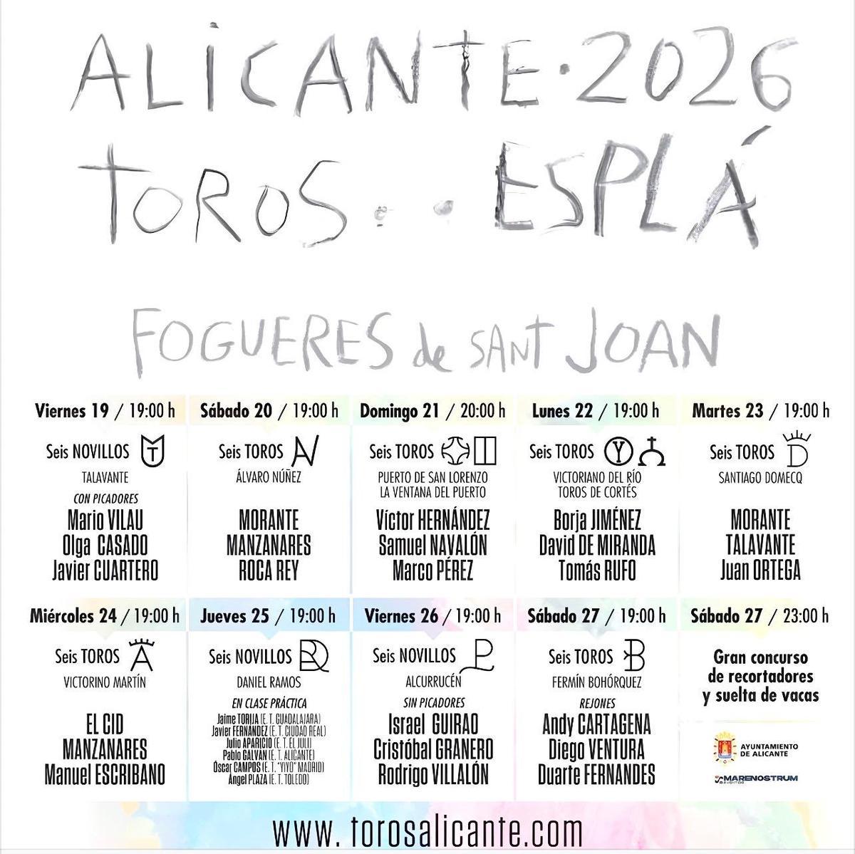 El cartel de la Feria Taurina de Hogueras 2026, obra de Miquel Barceló, rinde homenaje al maestro Luis Francisco Esplá en el 50 aniversario de su alternativa.