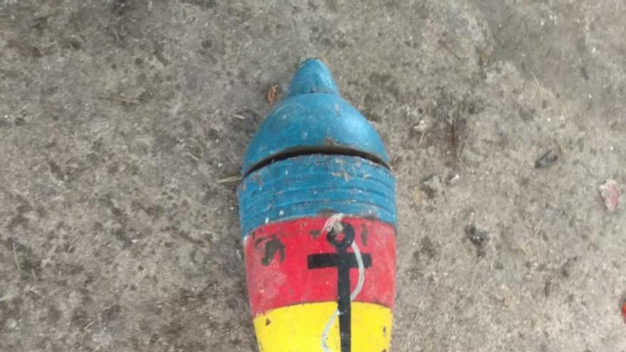 La granada de mortero desactivada encontrada.