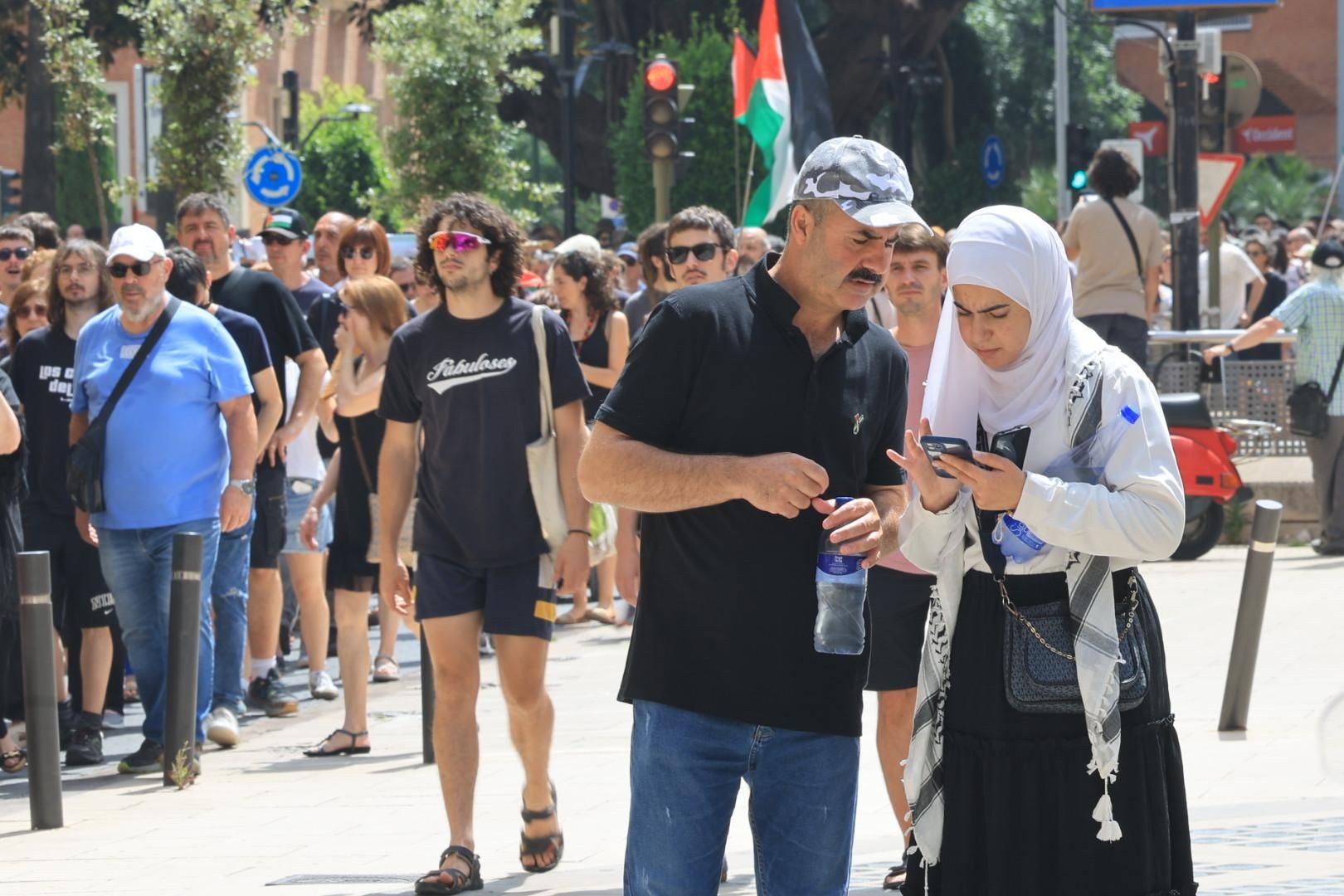 Manifestación a favor del pueblo palestino y la paz en Castellón