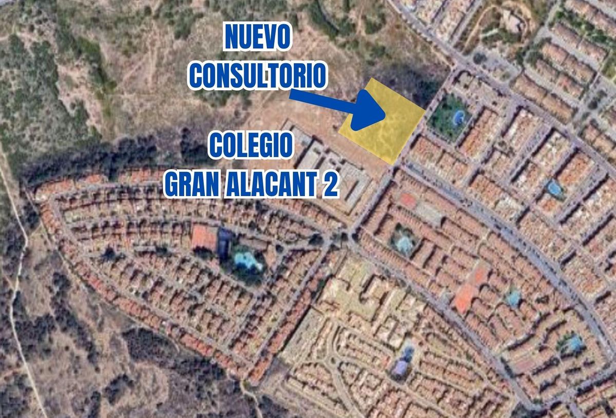 Parcela sobre la que se levantará la infraestructura sanitaria en Gran Alacant