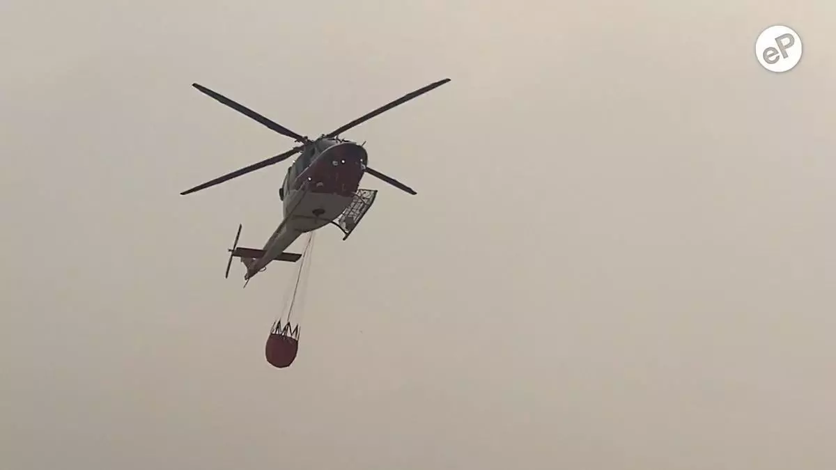 El incendio en Huesca no da tregua y las llamas cercan el Monasterio viejo de San Juan de la Peña pese al enorme operativo