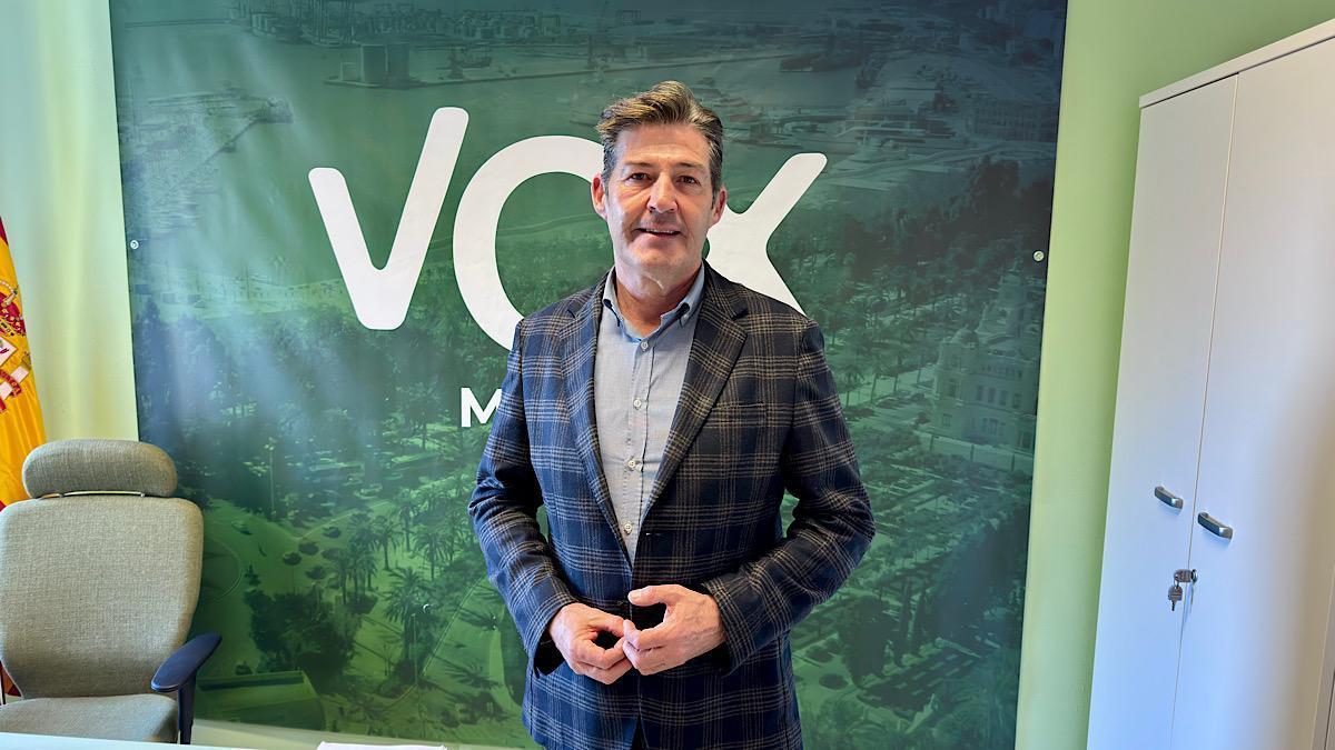 El portavoz del grupo municipal Vox en el Ayuntamiento de Málaga, Antonio Alcázar.