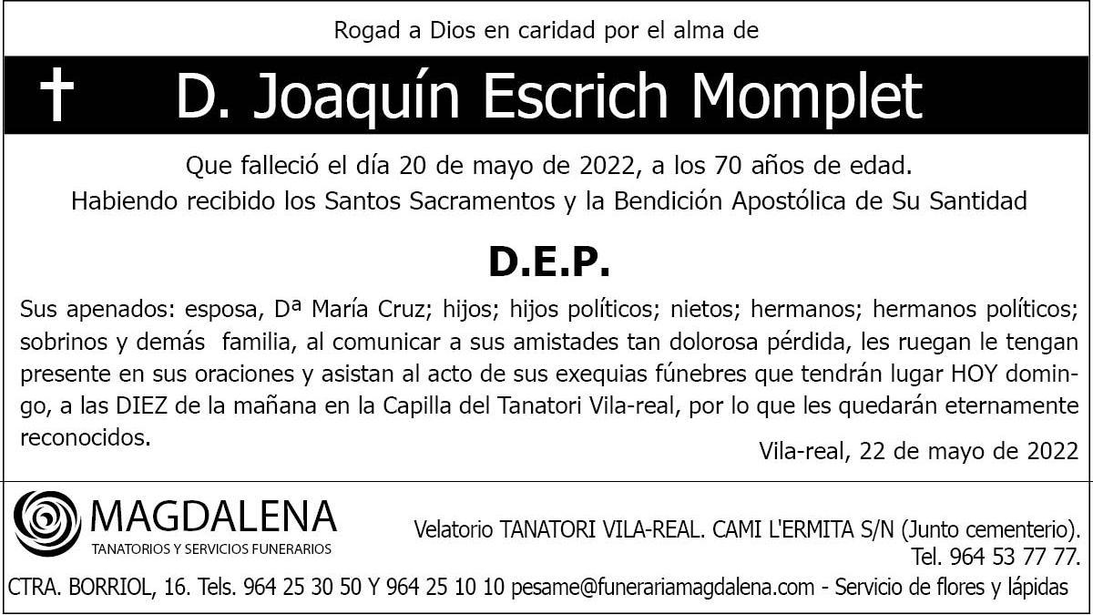 D. Joaquín Escrich Momplet