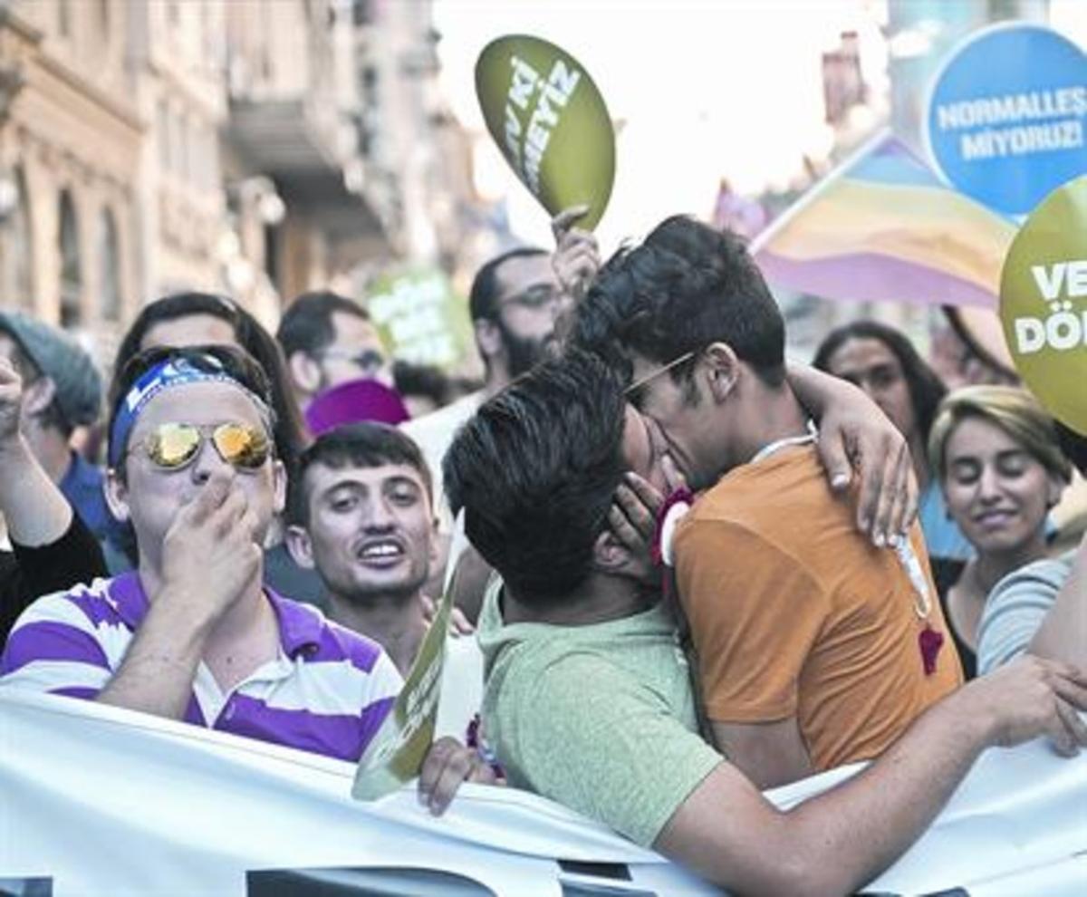 Reivindicación Marcha gay en Estambul, en el 2015.