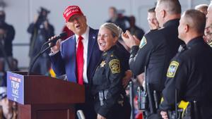 Former president Trump holds campaign rally in battleground state of Wisconsin