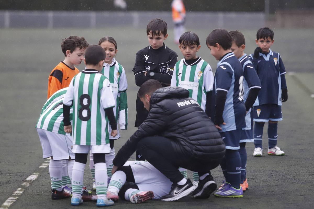 Alberto Rodríguez durante el C.D. Semilla blanquiverde-Córdoba CF de 3ª  Andaluza Prebenjamin.