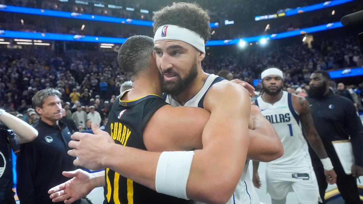 Stephen Curry y Klay Thompson tras el partido