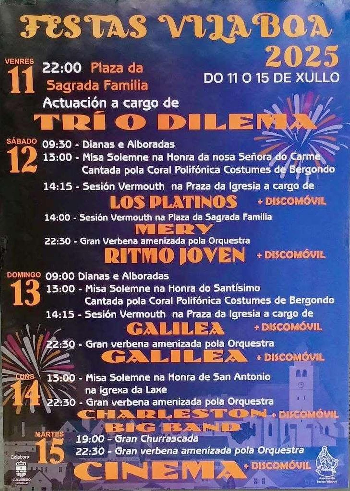 Cartel de las fiestas de Vilaboa 2025.