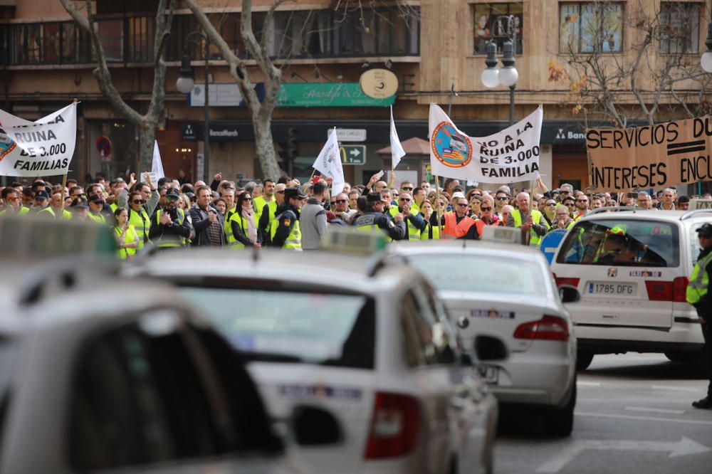 Protest Streik Taxis Mallorca Palma