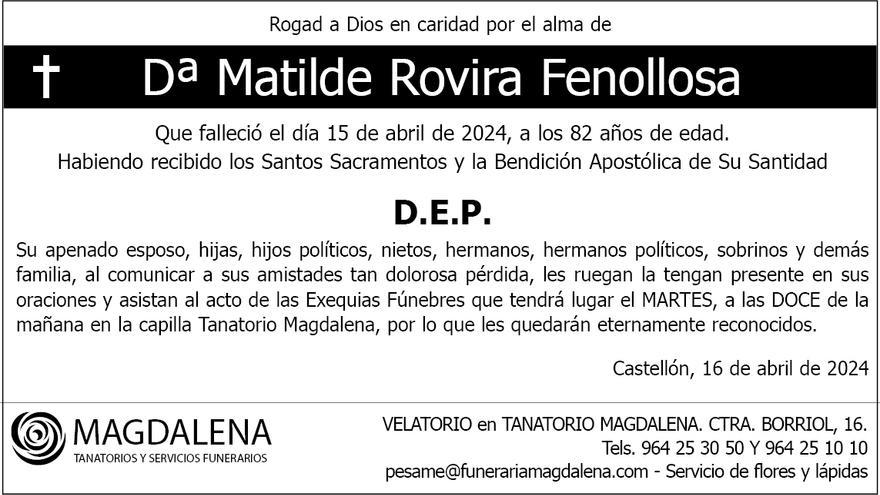 Dª Matilde Rovira Fenollosa