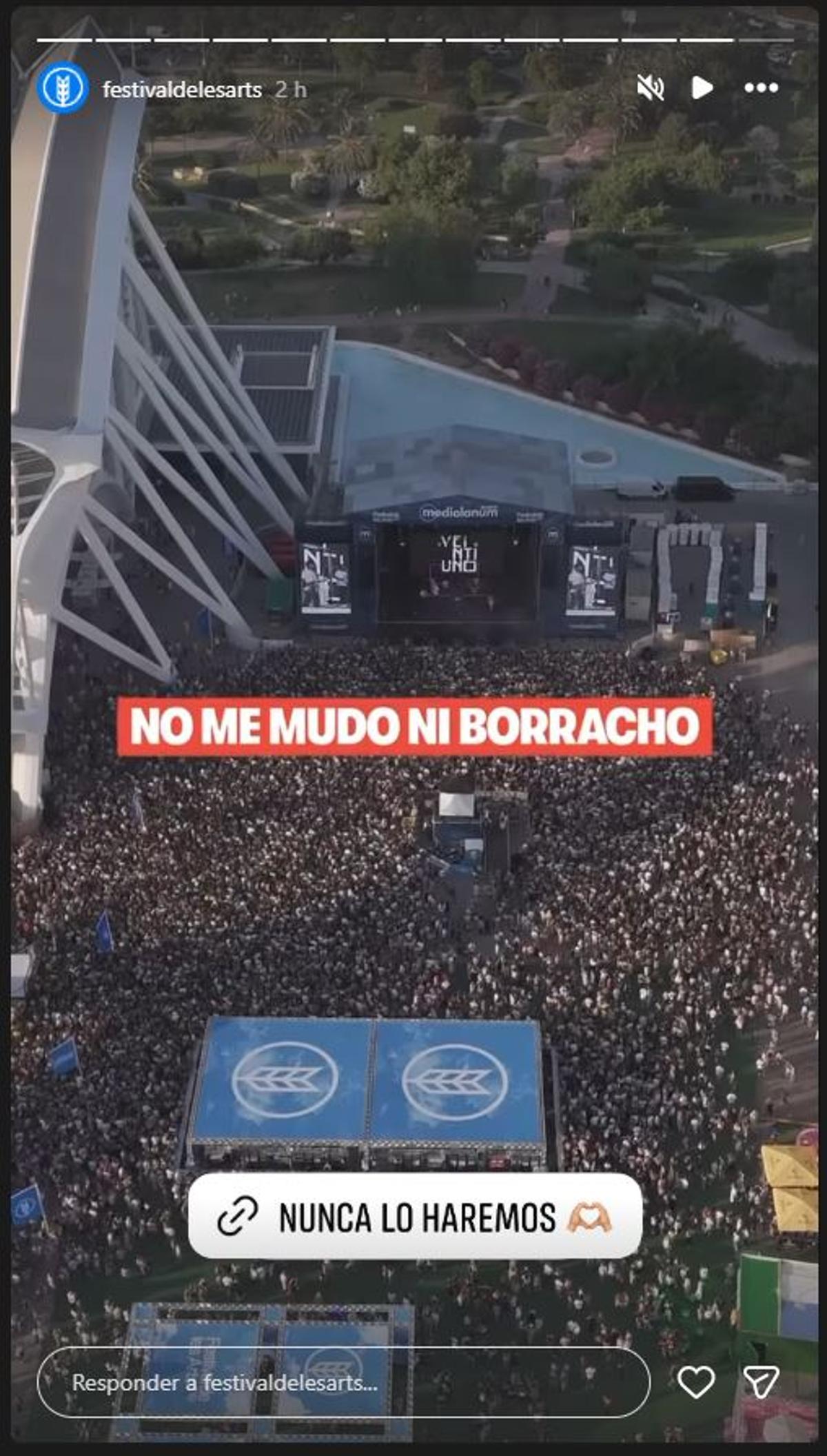 Imagen del vídeo publicado por el Festival de les Arts en sus redes sociales.