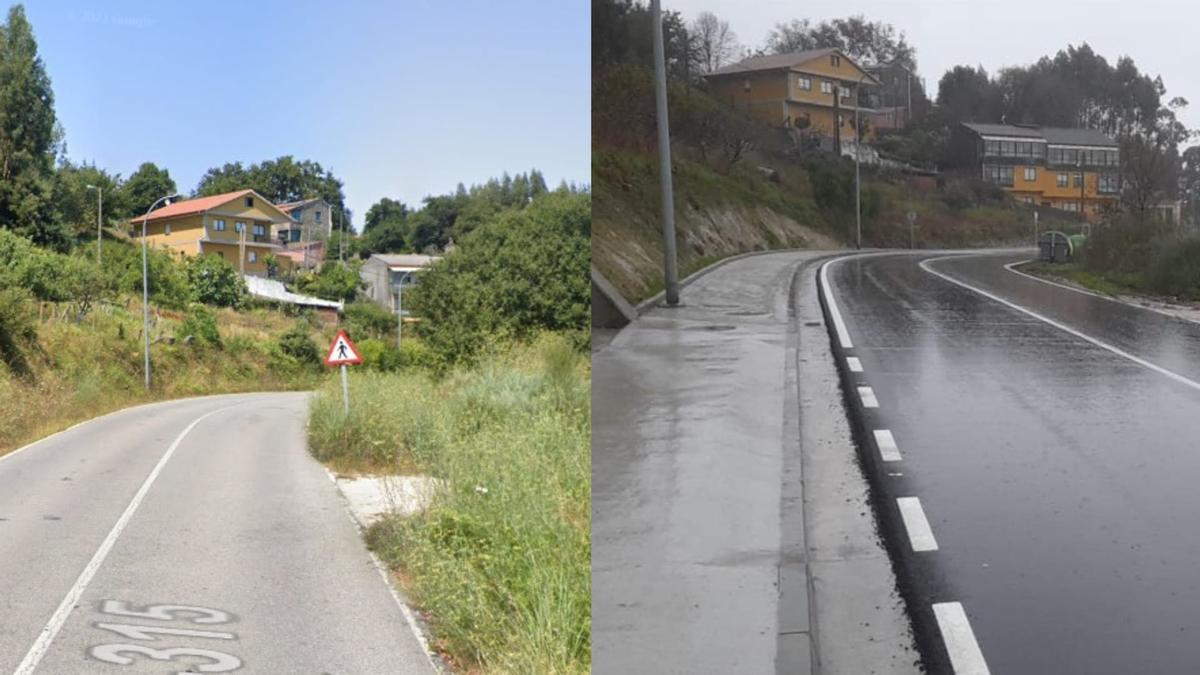 Antes y después de la actuación ejecutada en el tramo entre Achadiza y Beluso.