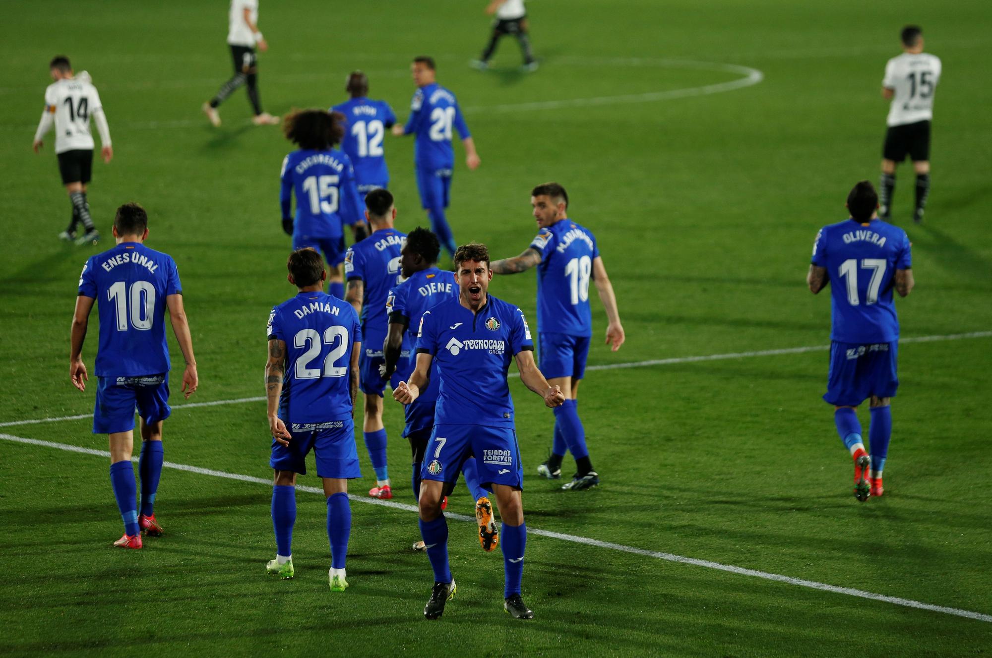 Las imágenes del partido entre el Getafe y el Valencia CF