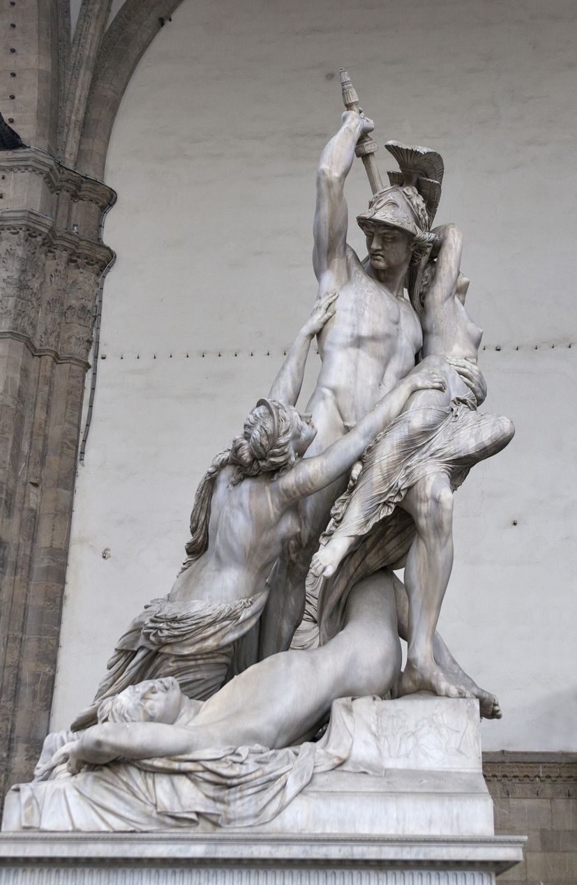 &quot;El Rapto de Políxena&quot; representa una escena de la Guerra de Troya y se encuentra en Florencia.