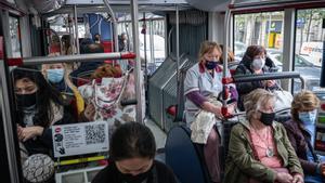 Mascarillas en el transporte público