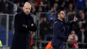 Jose Bordalás, técnico del Getafe, en el partido ante el Ajax.