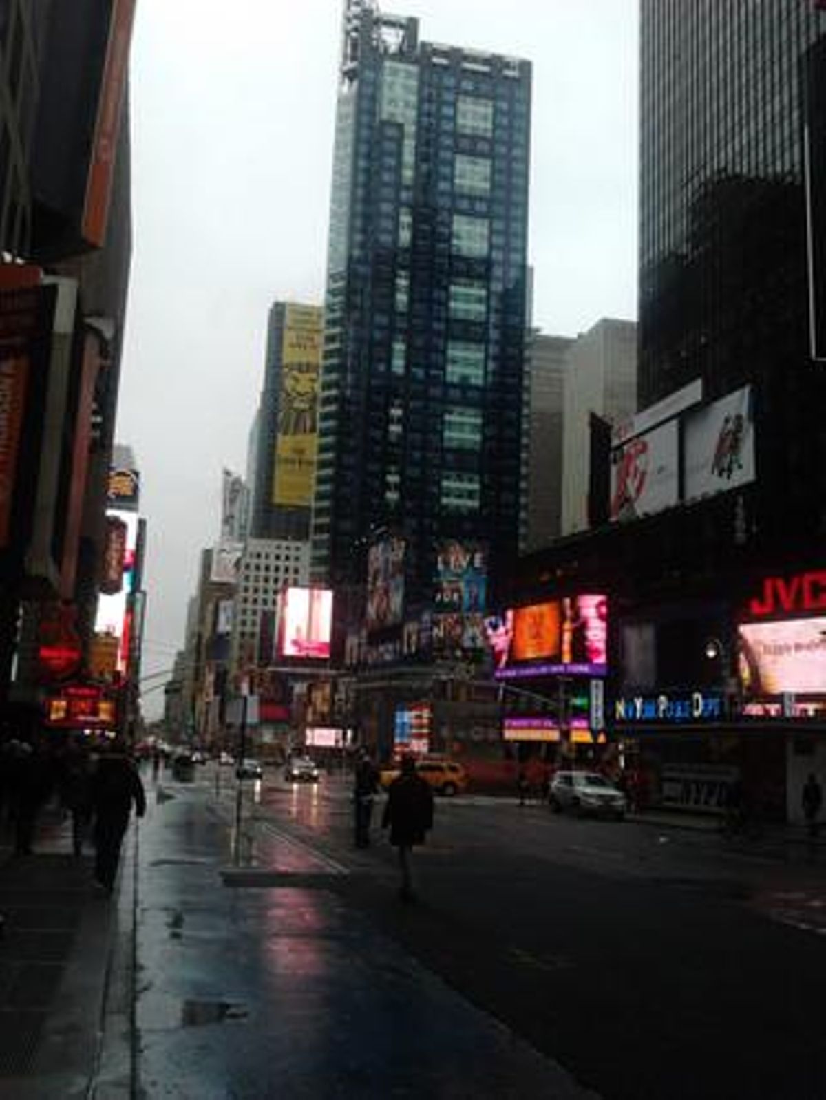 La soledat de Times Square, aquest dimarts, després del pas de l’huracà.