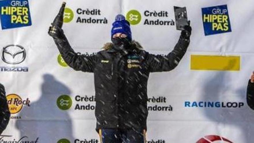 “Cohete” Suárez, en el podio de Andorra.