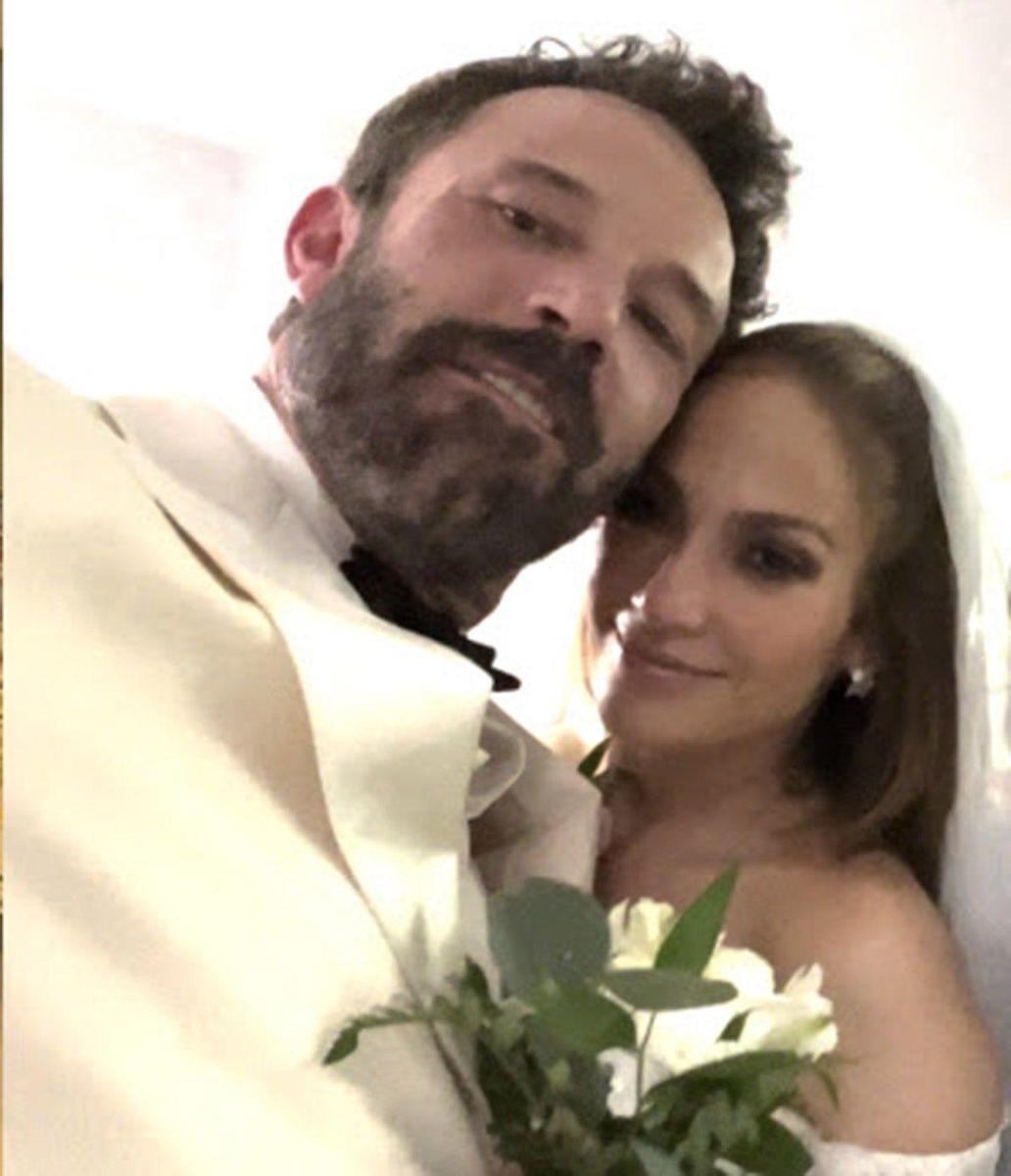Jennifer Lopez y Ben Affleck el día de su boda