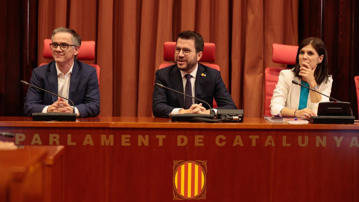 Pere Aragonès, Josep Maria Jové i Marta Vilalta, al Parlament