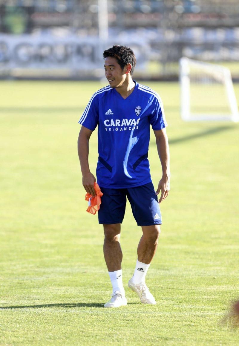 Primer entrenamiento de Kagawa con el Real Zaragoza