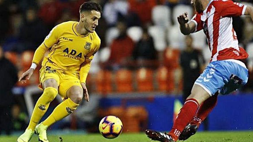 Borja Galán, durante un partido contra el Lugo de la pasada temporada.