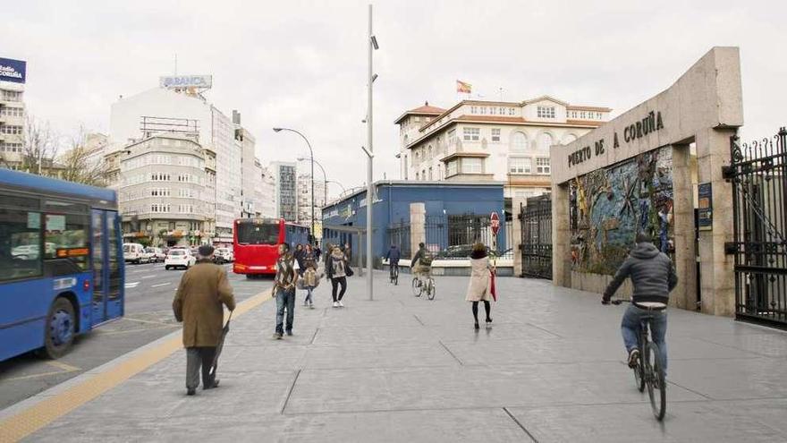 Imaxe virtual da parada da praza de Ourense trala súa ampliación para recibir aos buses metropolitanos.