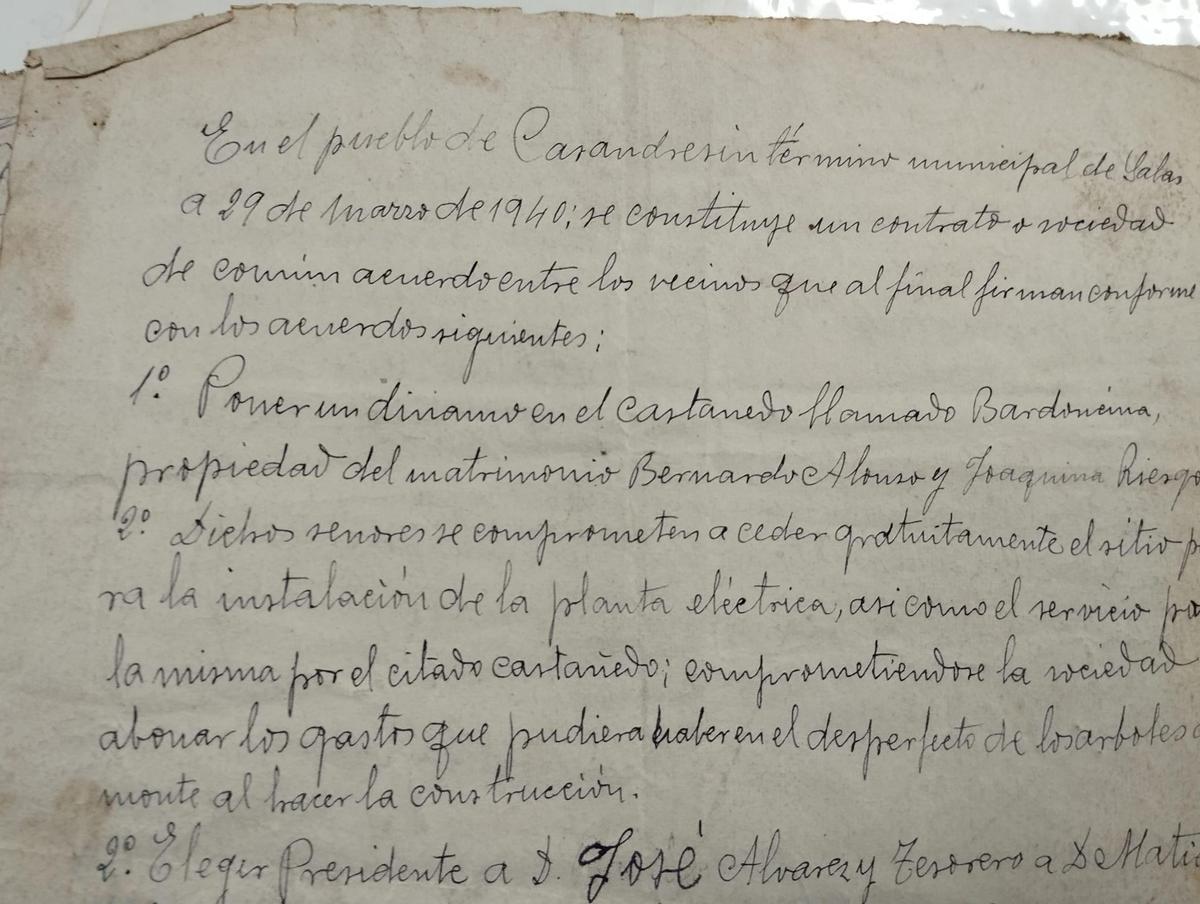 El antiguo documento vecinal.