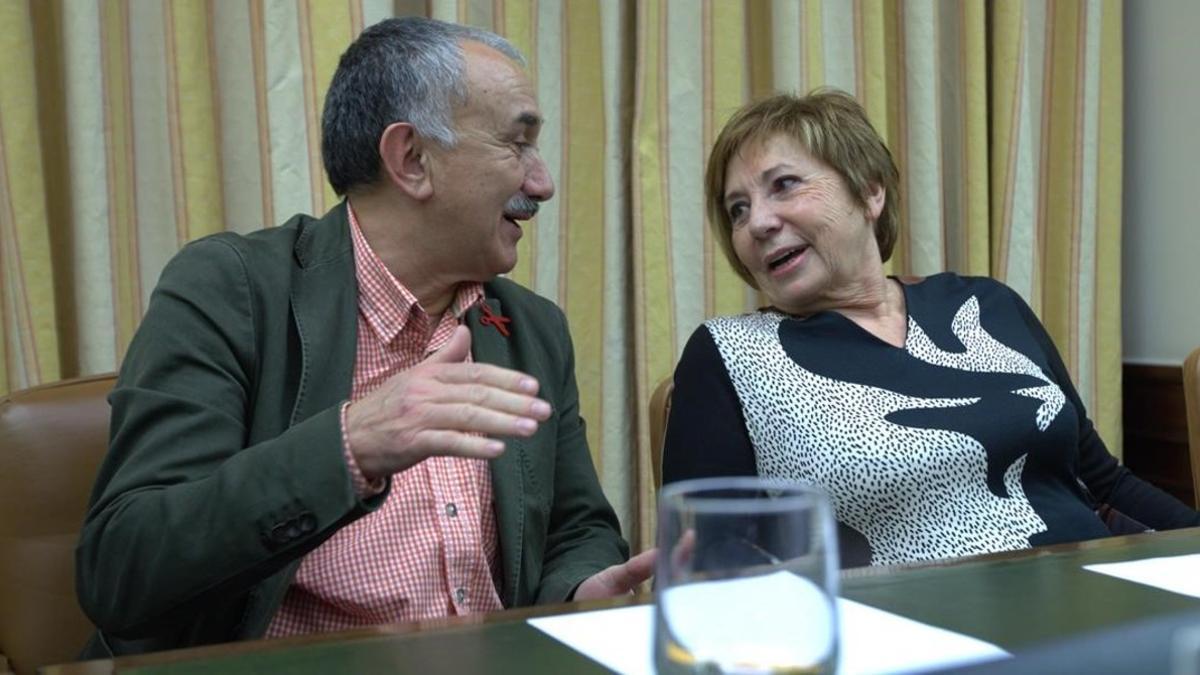 Josep Maria Álvarez, líder de UGT, en la comisión del Pacto de Toledo.