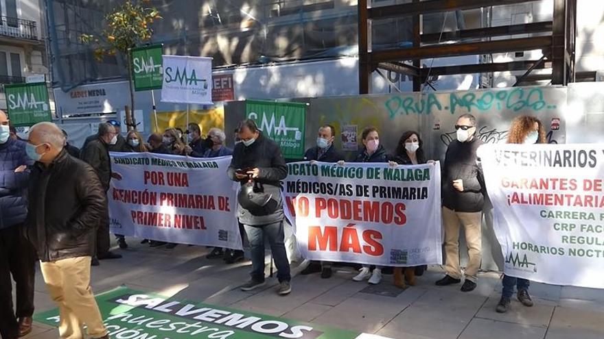 Protesta en defensa de la Atención Primaria en Málaga.