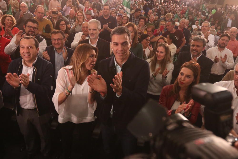 El presidente del Gobierno acompaña a la candidata a la reelección en Andalucía en un acto del PSOE-A a pocos días del final de la campaña electoral