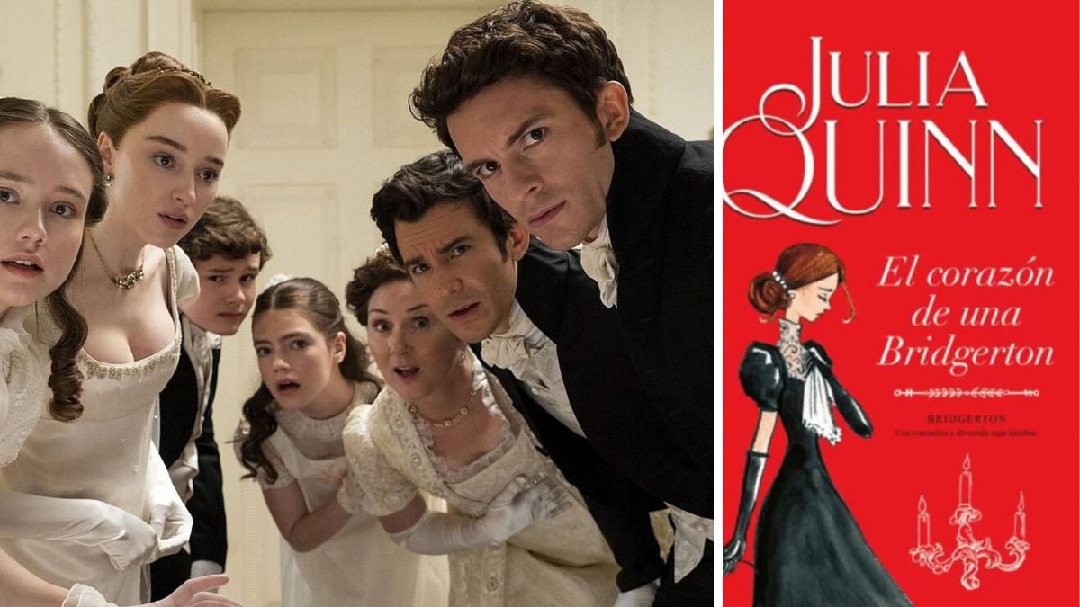 Los Bridgerton fotograma y portada de libro