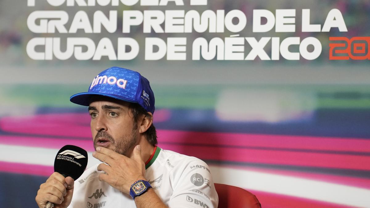 Fernando Alonso, en la rueda de prensa previa al Gran Premio de México.