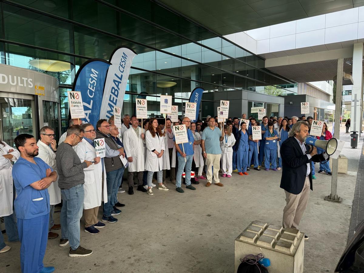 Imagen de una protesta de médicos en contra del estatuto marco del Ministerio de Sanidad.