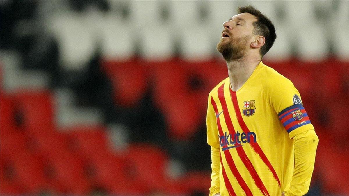 Leo Messi, en un momento del partido en el Parque de los Príncipes