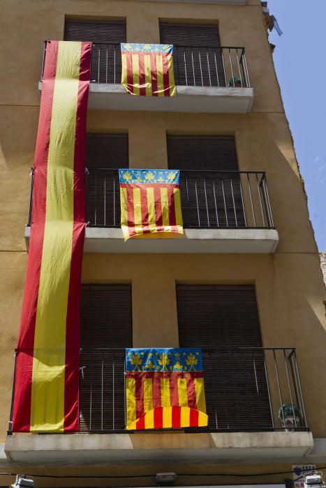 Balcones engalanados en Valencia por el Corpus