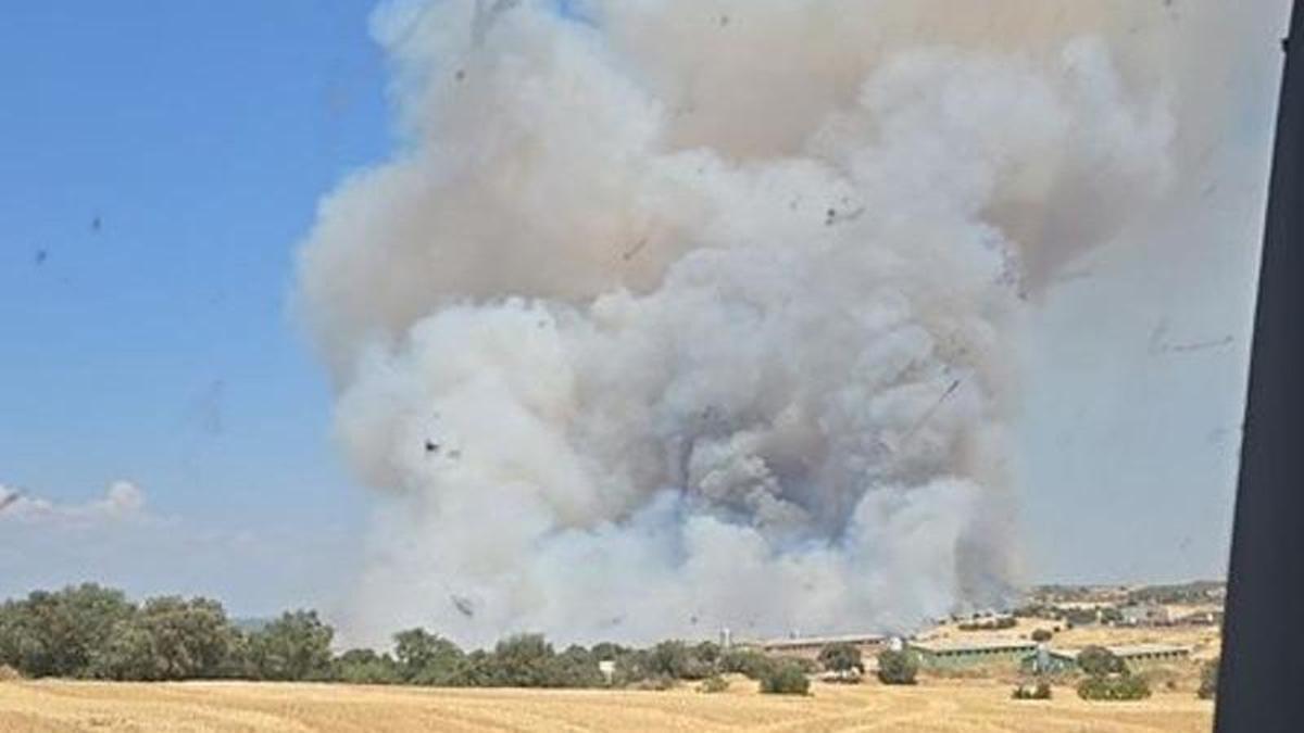 Vista aèria de l'incendi de la Segarra