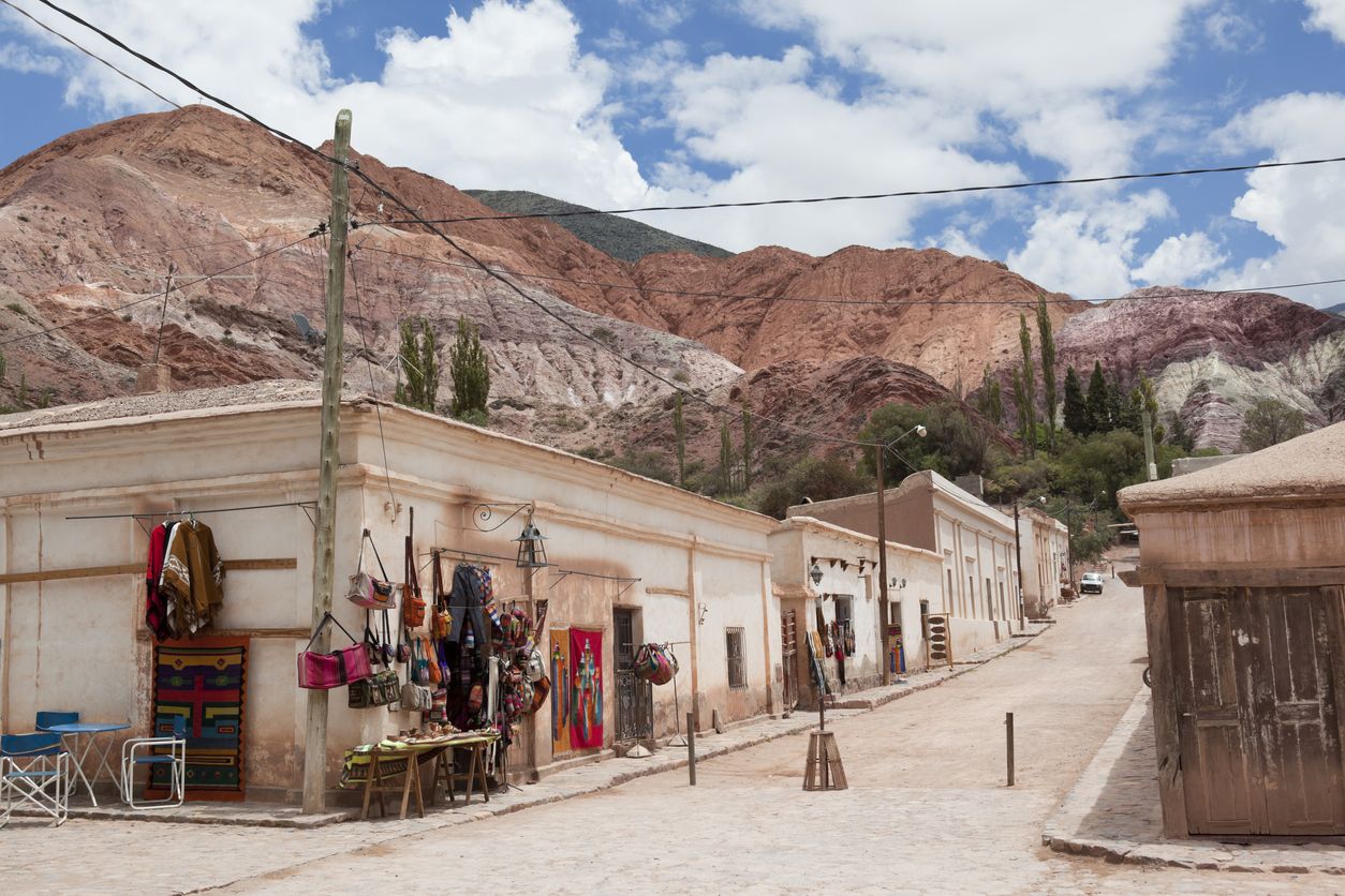Pueblo en Purmamarca en la Quebrada de Humahuaca.