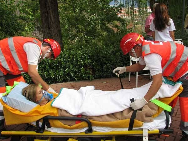 Imágenes del simulacro de incendio en una residencia de Jaráiz de la Vera